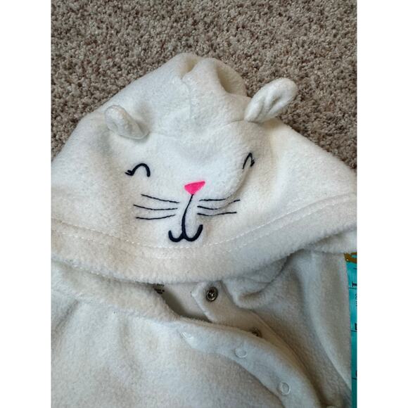 BABY GAP Baby Outerwear/coat/Bunting, 6-12 mos; White & Pink Cat head w/ ears! - Picture 6 of 9